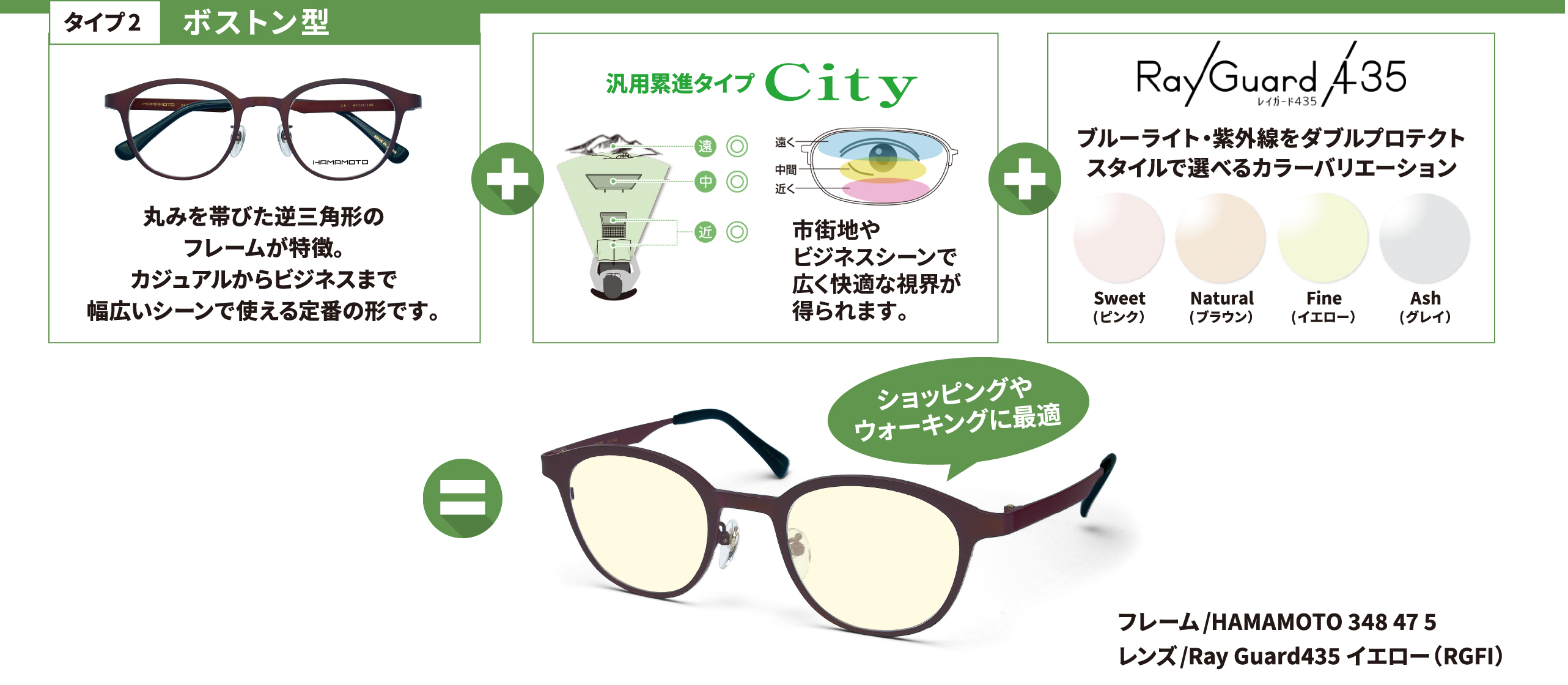 ボストン型メガネ