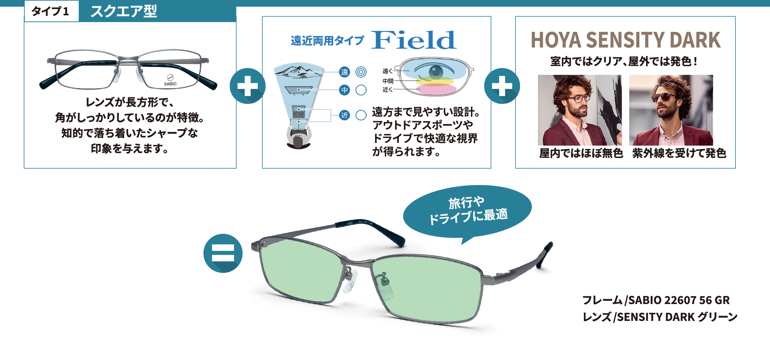 スクエア型メガネ