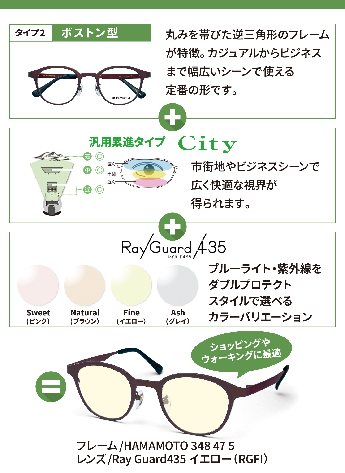 ボストン型メガネ