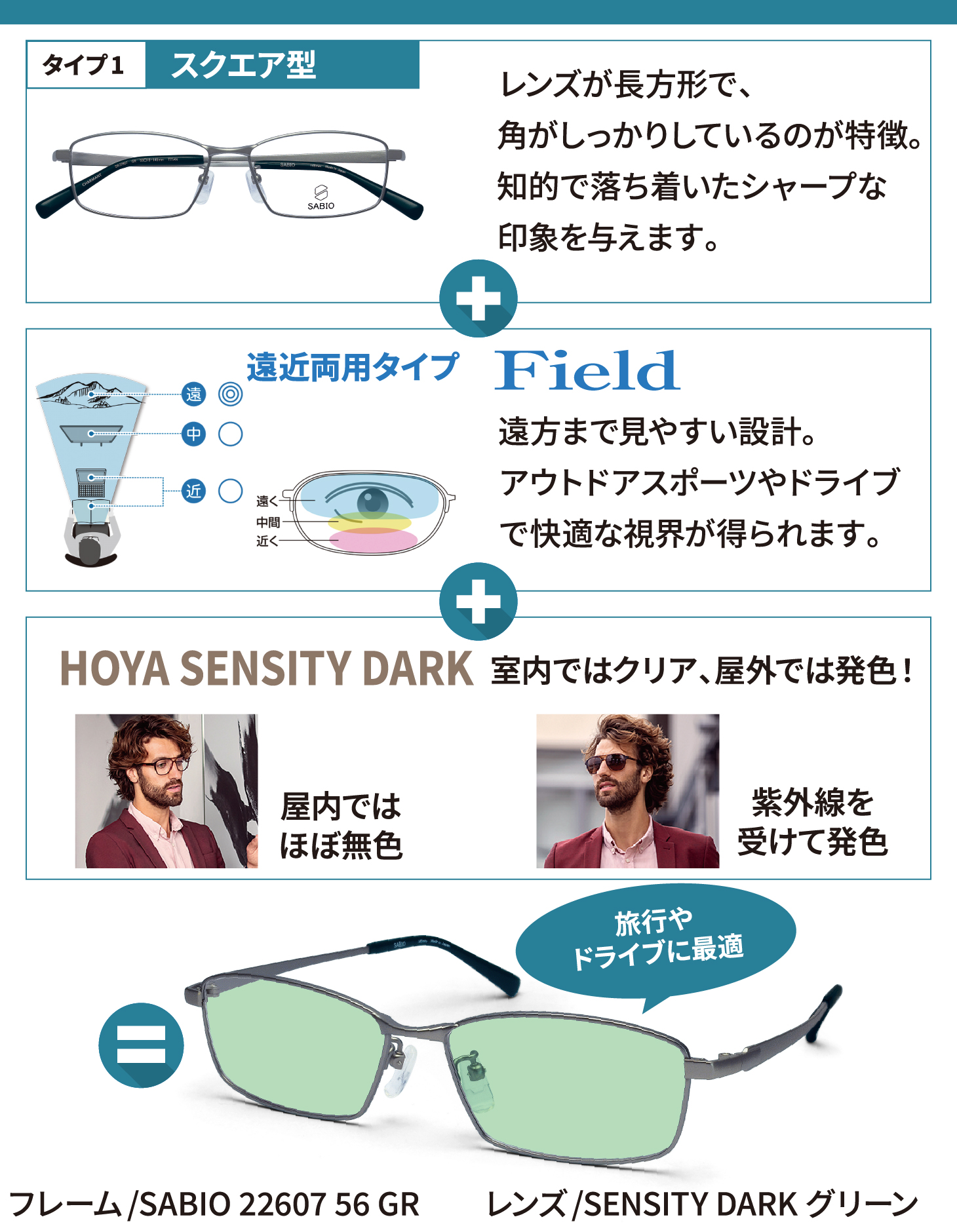 スクエア型メガネ