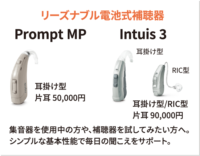 リーズナブル電池式補聴器